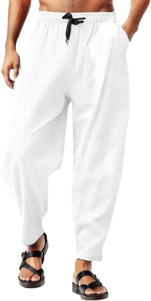 Men's Fashion Pants Baggy Wide Straight Leg Joggers Loose Fit Workout Pants Leisure and Daily Wear Trousers