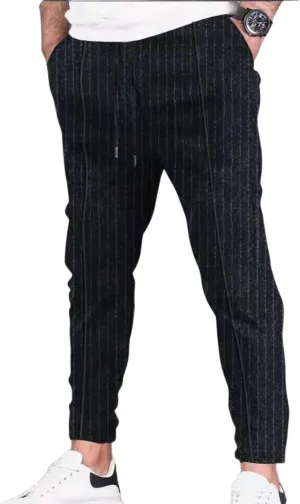 Mens Fashion Straight Pants Elastic Waist Drawstring Casual Slim Fit Classic Soft Sweatpant Yoga Beach Jogger Trousers