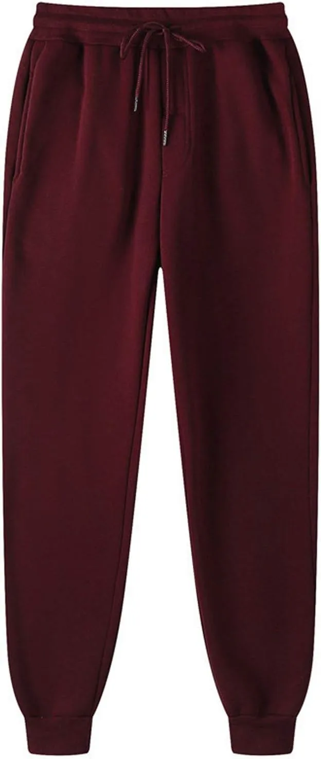 Mens Jogger Pants Elastic Waisted Sweatpant with Pockets Casual Soft Fleece Athletic Workout Running Sports Trousers