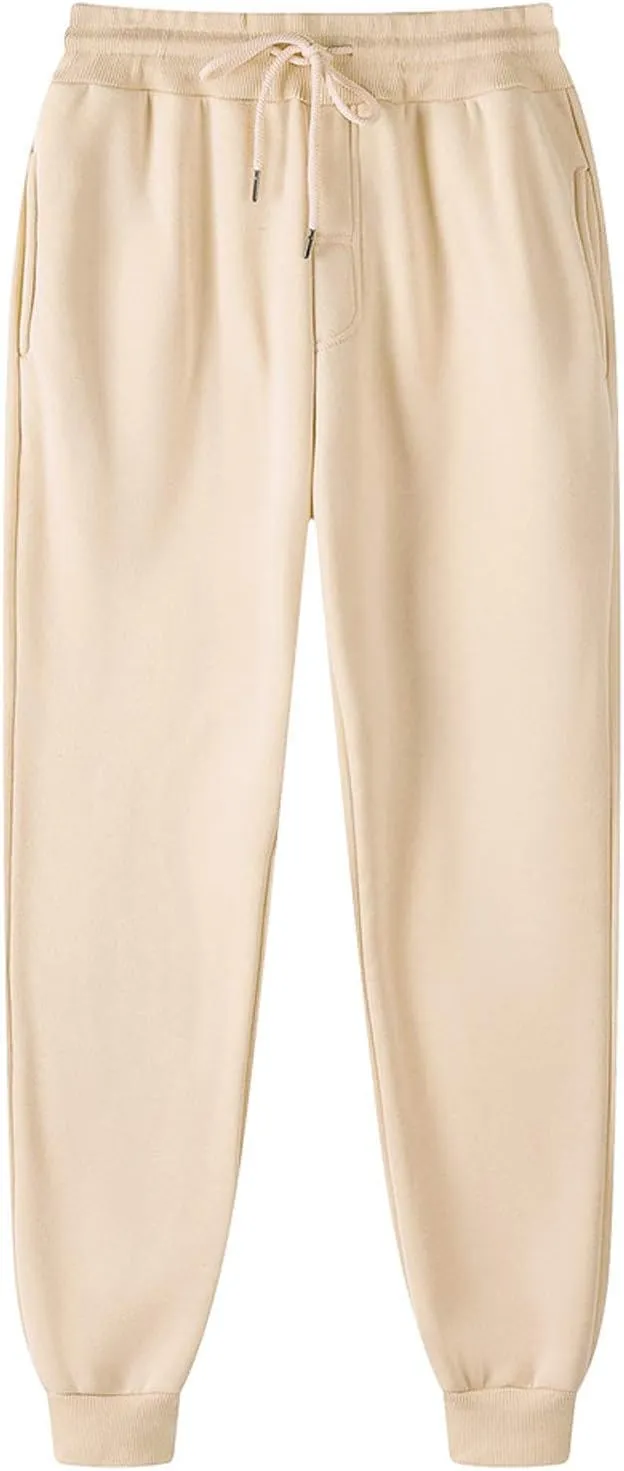 Mens Jogger Pants Elastic Waisted Sweatpant with Pockets Casual Soft Fleece Athletic Workout Running Sports Trousers