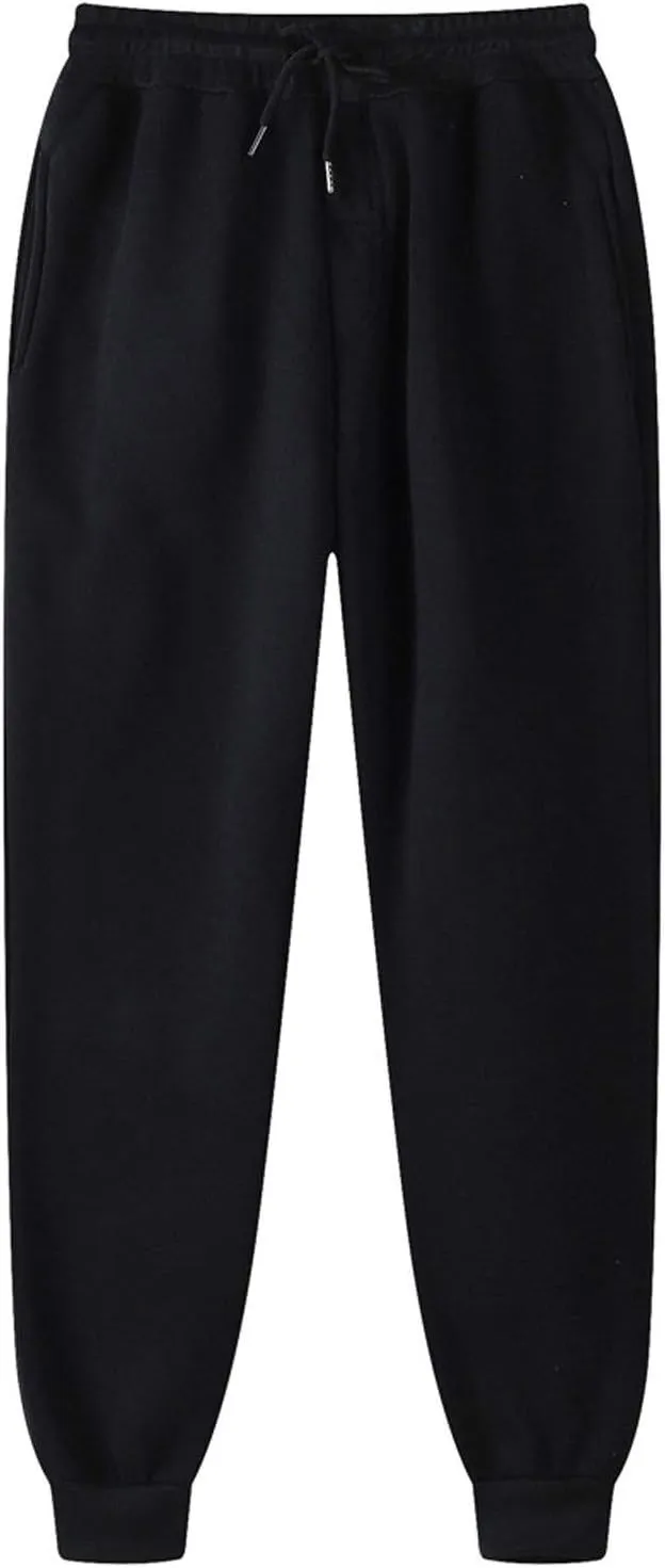 Mens Jogger Pants Elastic Waisted Sweatpant with Pockets Casual Soft Fleece Athletic Workout Running Sports Trousers