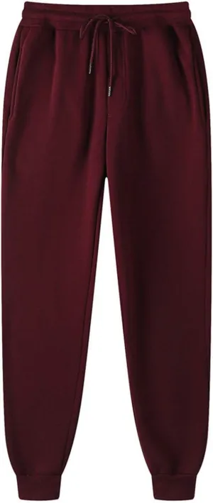 Mens Jogger Pants Elastic Waisted Sweatpant with Pockets Casual Soft Fleece Athletic Workout Running Sports Trousers