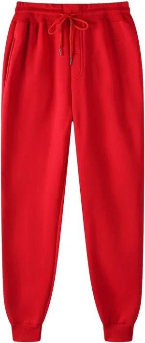 Mens Jogger Pants Elastic Waisted Sweatpant with Pockets Casual Soft Fleece Athletic Workout Running Sports Trousers
