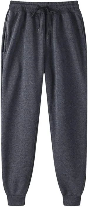 Mens Jogger Pants Elastic Waisted Sweatpant with Pockets Casual Soft Fleece Athletic Workout Running Sports Trousers