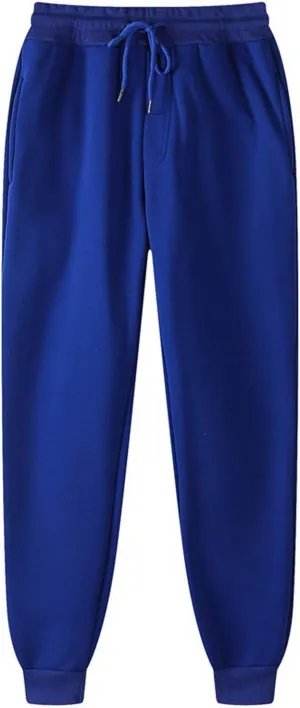 Mens Jogger Pants Elastic Waisted Sweatpant with Pockets Casual Soft Fleece Athletic Workout Running Sports Trousers