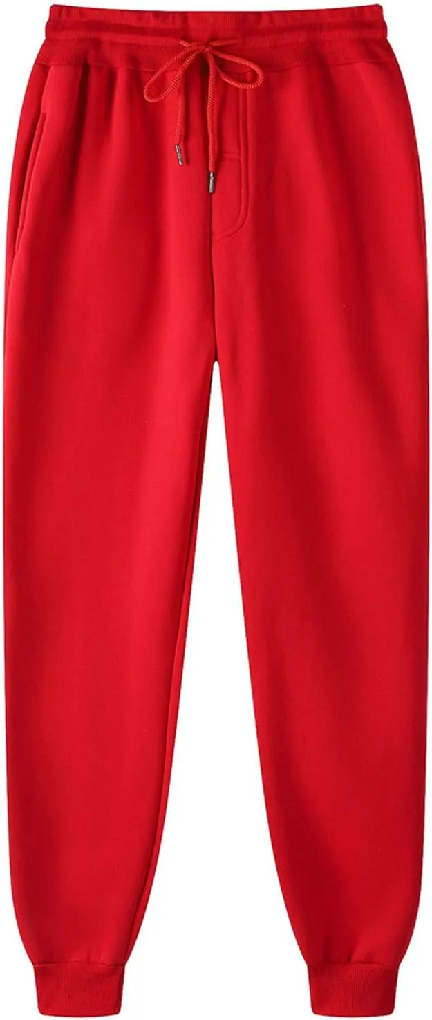 Mens Jogger Pants Elastic Waisted Sweatpant with Pockets Casual Soft Fleece Athletic Workout Running Sports Trousers