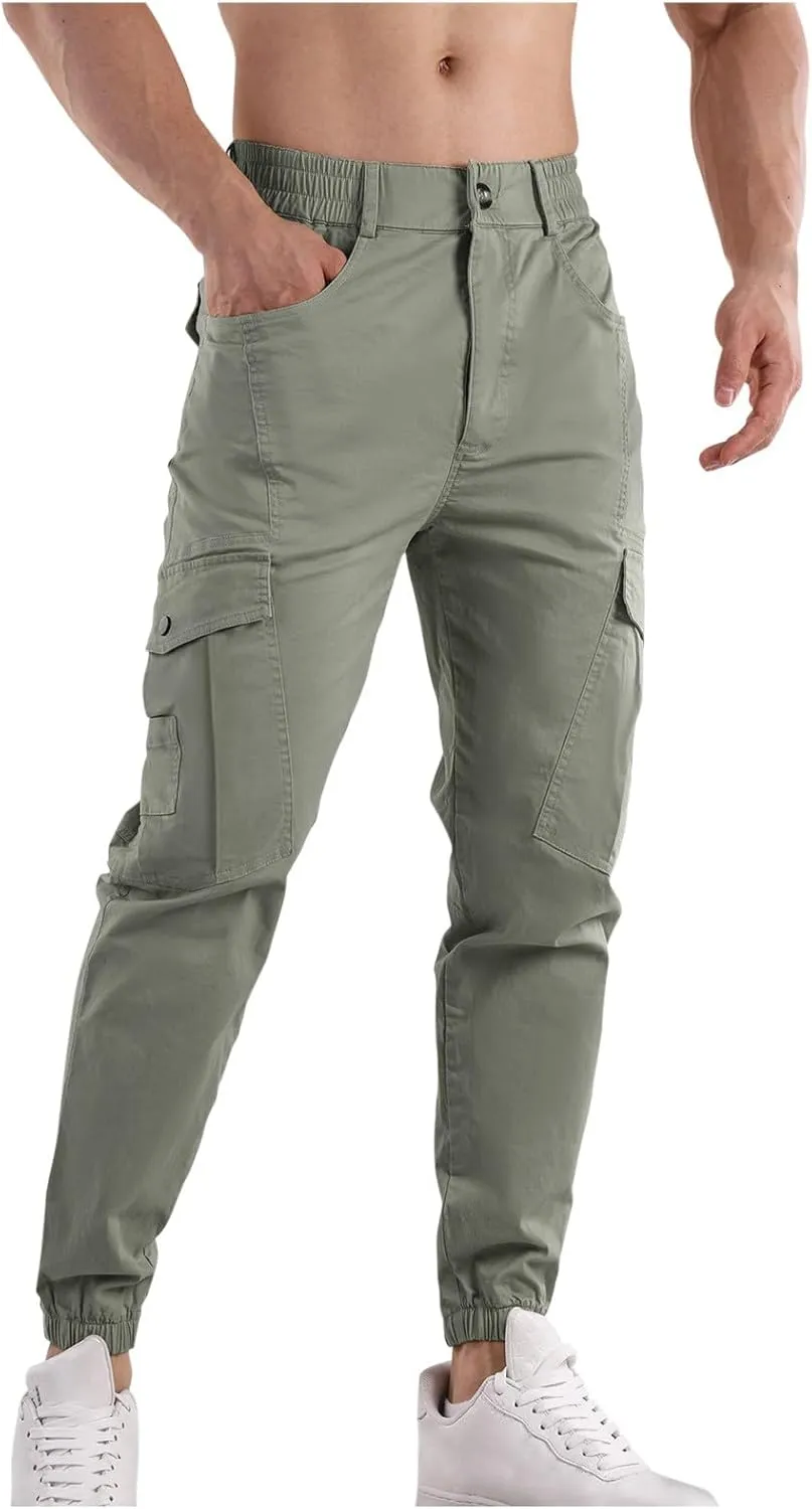 Men's Joggers Casual Lightweight Active Athletic Workout Pants Slim Fit Sports Casual Trendy Pants with Pocket