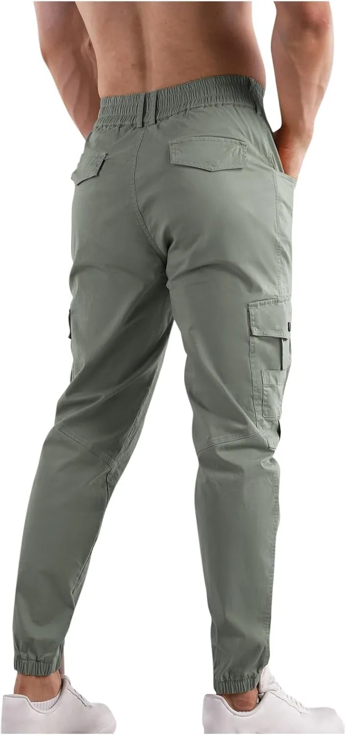 Men's Joggers Casual Lightweight Active Athletic Workout Pants Slim Fit Sports Casual Trendy Pants with Pocket