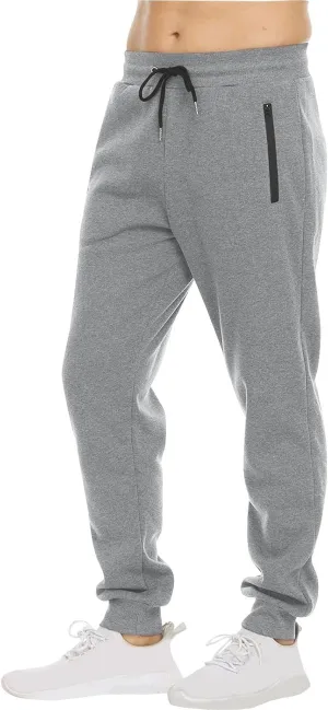 Mens Joggers Slim Fit Casual Elastic Sweatpants Athletic Sports Running Pants Activities Trousers with Zipper Pockets