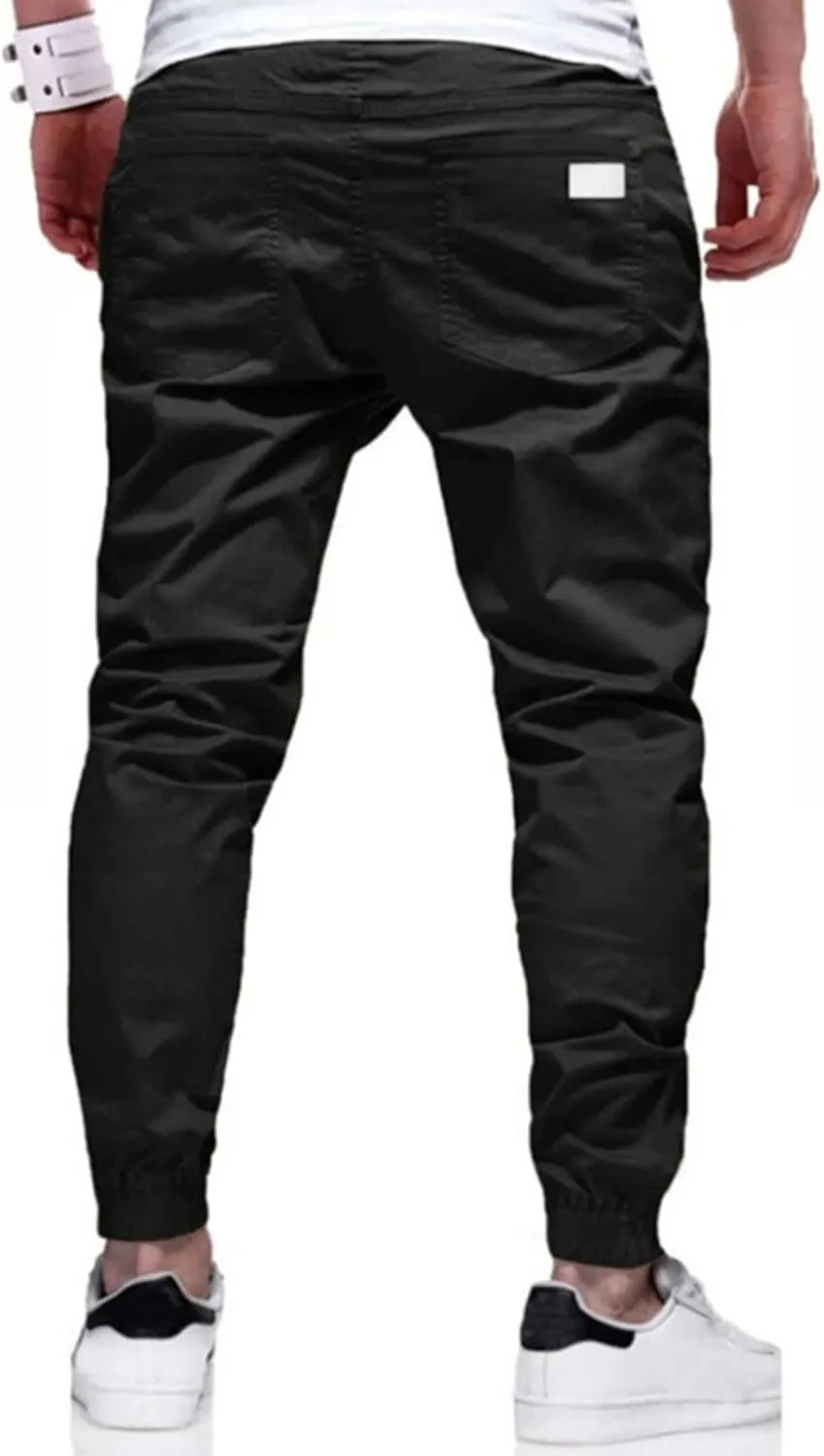 Men's Outdoor Jogging Casual Joggers Pants Slim Fit Workout Cargo Pant Straight Hiking Running Track Sweatpants