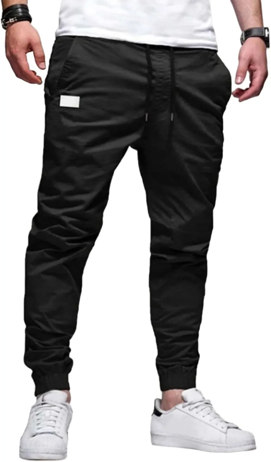 Men's Outdoor Jogging Casual Joggers Pants Slim Fit Workout Cargo Pant Straight Hiking Running Track Sweatpants
