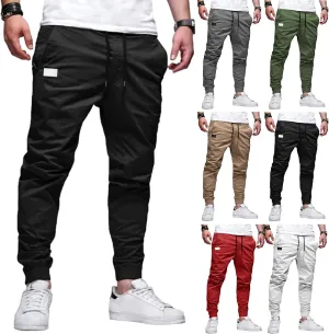 Men's Outdoor Jogging Casual Joggers Pants Slim Fit Workout Cargo Pant Straight Hiking Running Track Sweatpants