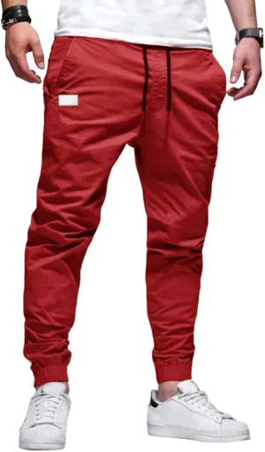 Men's Outdoor Jogging Casual Joggers Pants Slim Fit Workout Cargo Pant Straight Hiking Running Track Sweatpants
