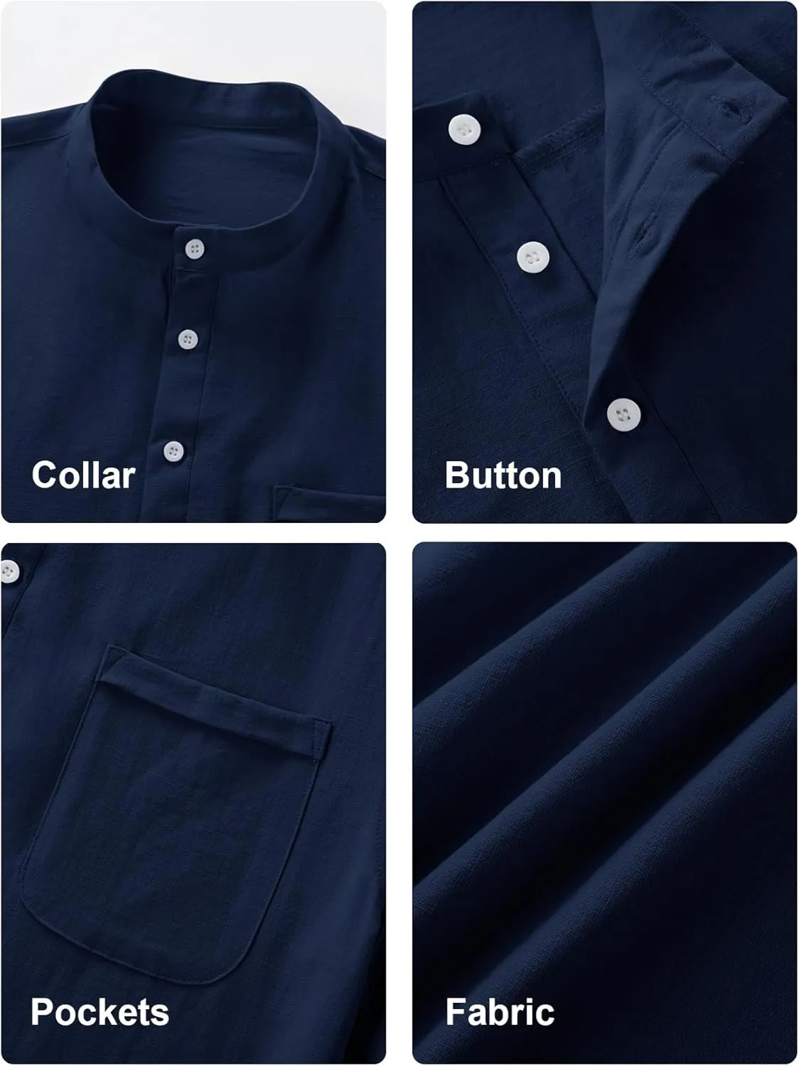 Men's Oversize Solid Color Henley Shirt Band Collar Button Down Short Sleeve Tee Cotton Beach Wear Tops M-4XL