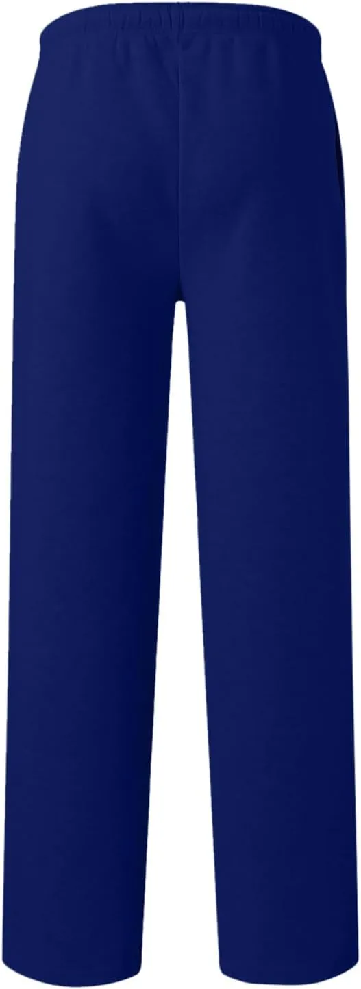 Mens Sweatpants Heavyweight Fleece Cargo Pants, Casual Stretch Elastic Waist Workout Jogger Wide Leg Drawstring Trousers