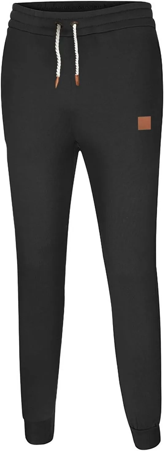 Mens Sweatpants with Pockets, Elastic Waist Casual Drawstring Jogger Sweat Pant, Workout Athletic Tapered Sport Trouser