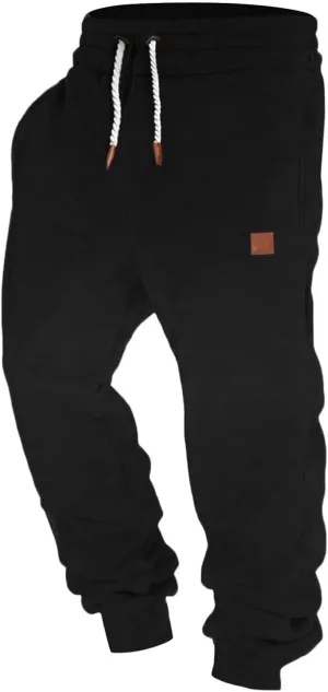 Mens Sweatpants with Pockets, Elastic Waist Casual Drawstring Jogger Sweat Pant, Workout Athletic Tapered Sport Trouser