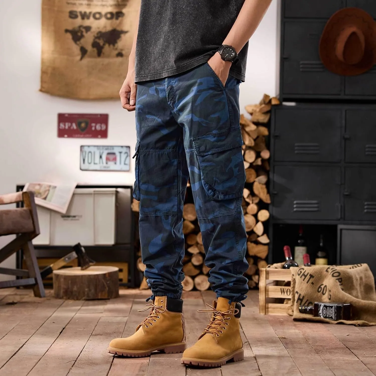 Men's Tactical Pants Ripstop Cargo Pants Lightweight Work Hiking Trousers Outdoor Pockets Fishing Military Pants