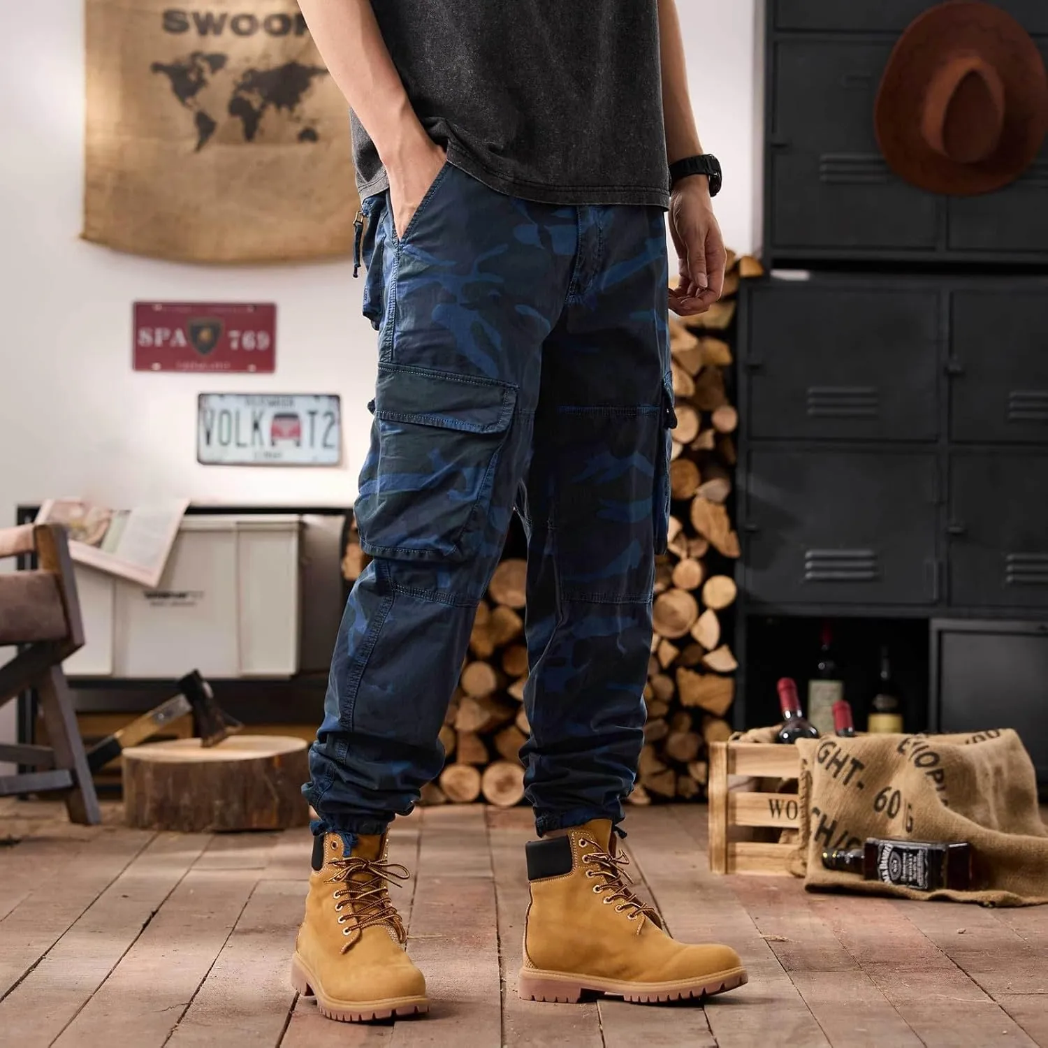 Men's Tactical Pants Ripstop Cargo Pants Lightweight Work Hiking Trousers Outdoor Pockets Fishing Military Pants