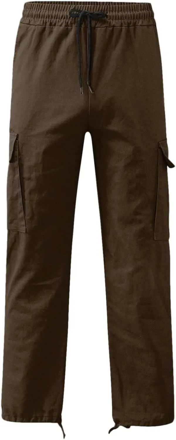 Mens Workout Cargo Sweatpants Pants Big and Tall Men's Elastic Waist Work Pants Loose Fit Lightweight Workwear Casual