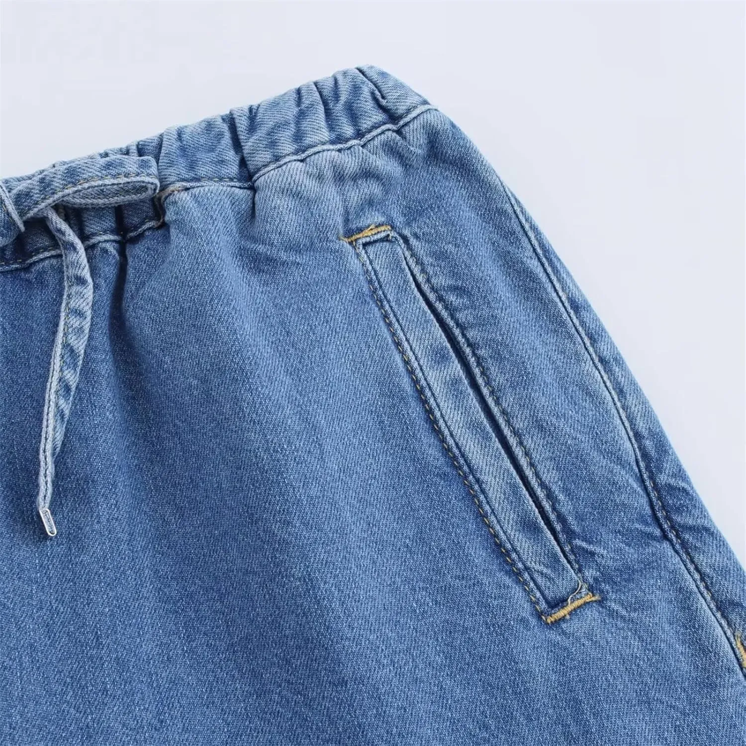 Mnjyihy Women's Denim Shirt Set Casual Short Single-Breasted Denim Shirt High-Waisted Wide-Leg Pants Set