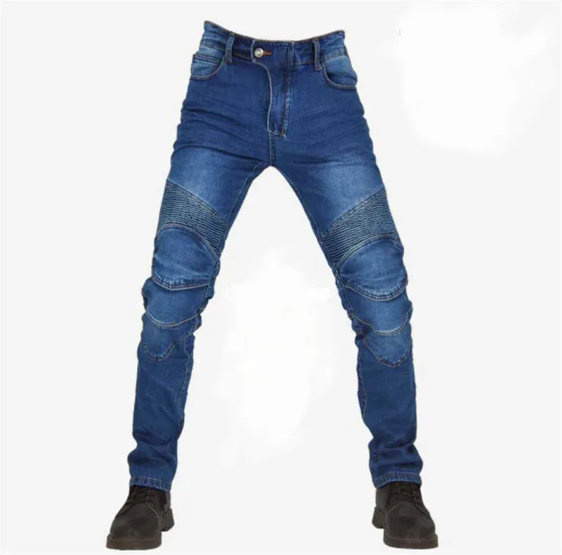 Motorcycle Protective Riding Pants – Anti-Fall Jeans with Protective Gear for Men, Black and Green