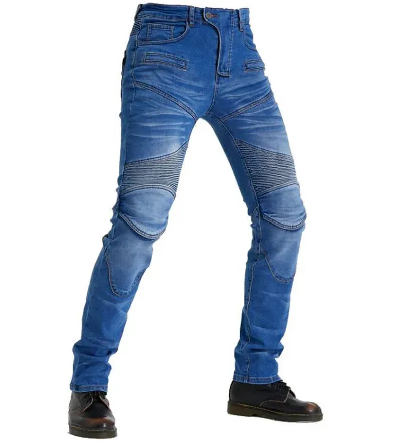 Motorcycle Protective Riding Pants – Anti-Fall Jeans with Protective Gear for Men, Black and Green