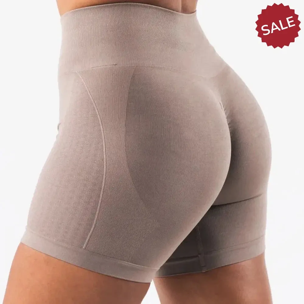 NCLAGEN Womens Seamless Gym Yoga Shorts  High Waist Butt Scrunch Leggings
