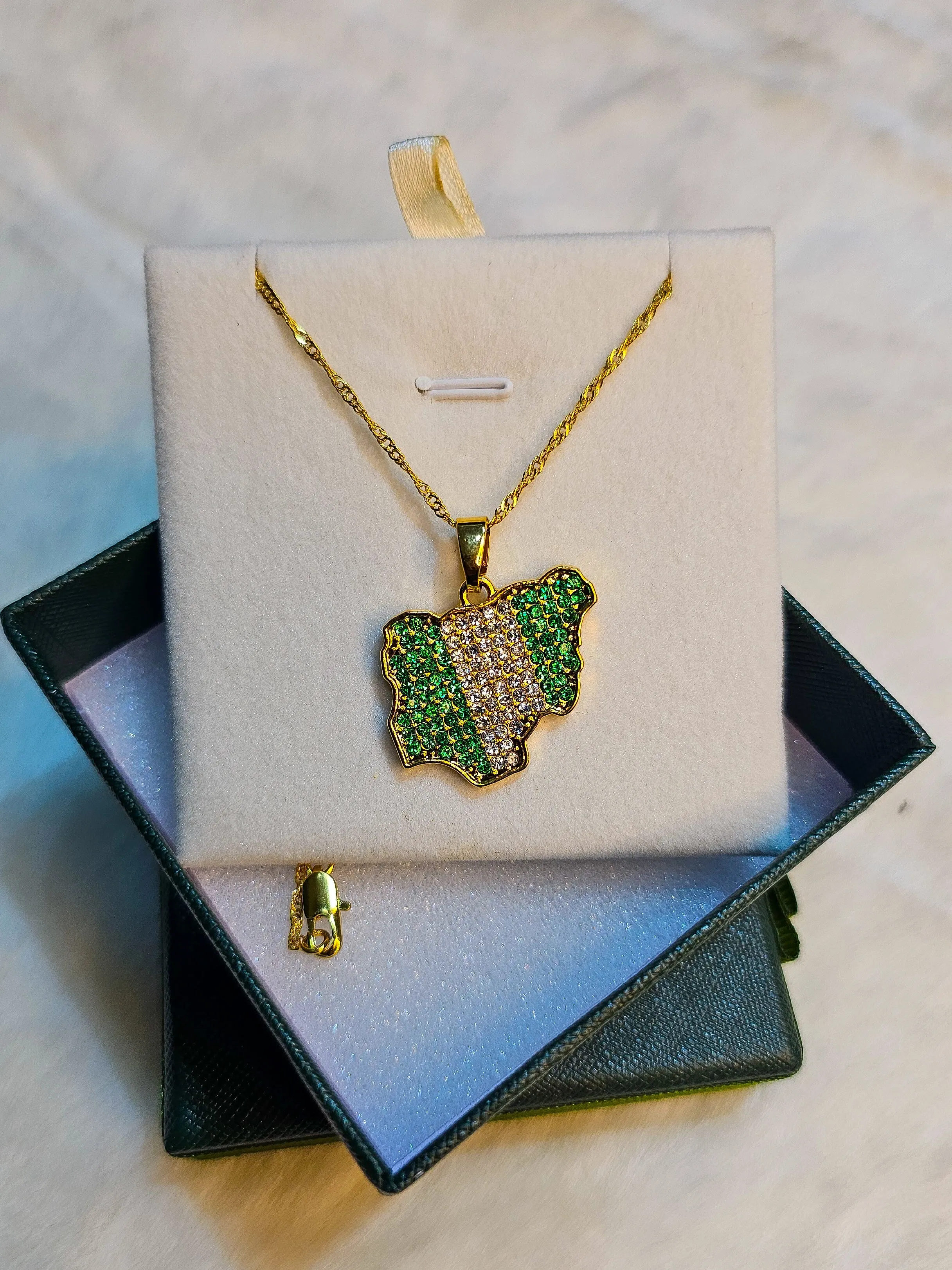 Nigerian Map Pendant   Necklace