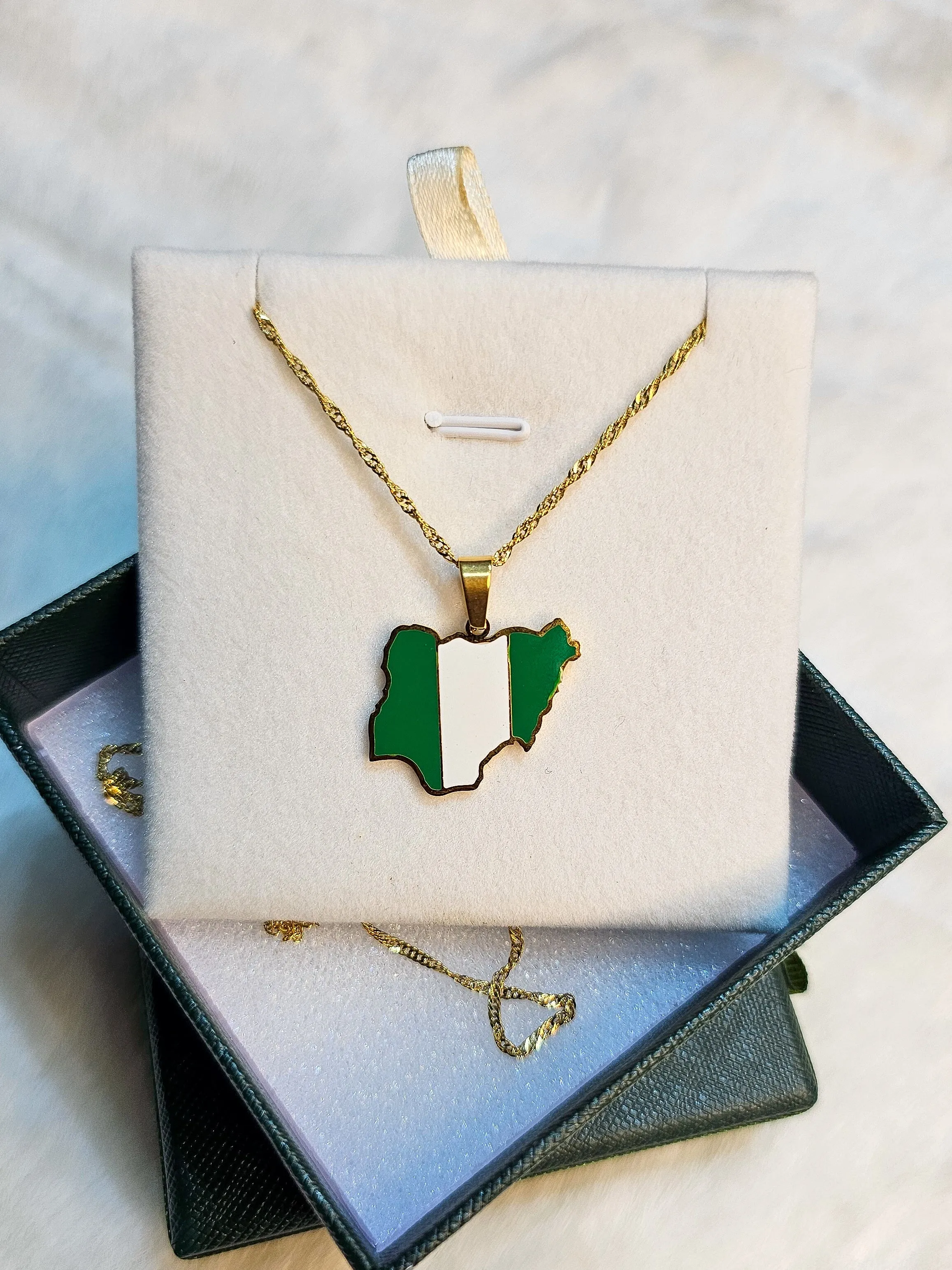 Nigerian Map Pendant   Necklace
