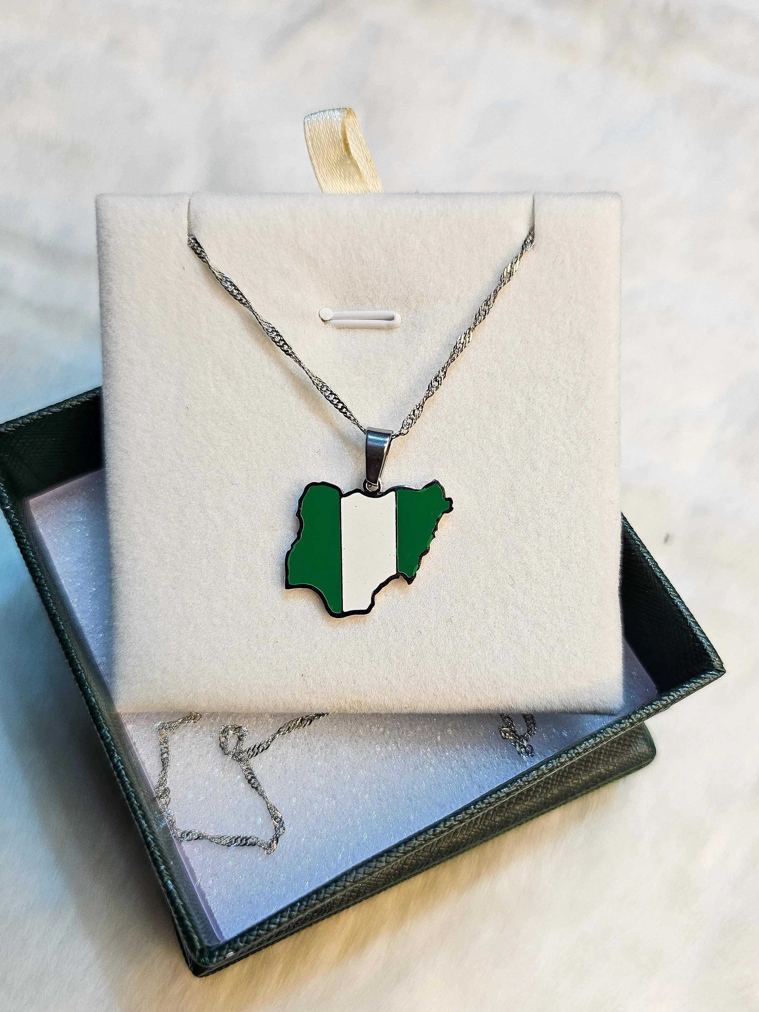 Nigerian Map Pendant   Necklace