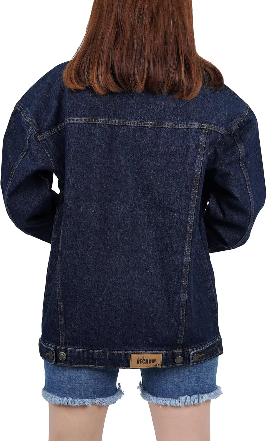 Oversized Jean Jacket for Women - Casual Trendy Fashion Denim Blue and Black Jean Jacket Women