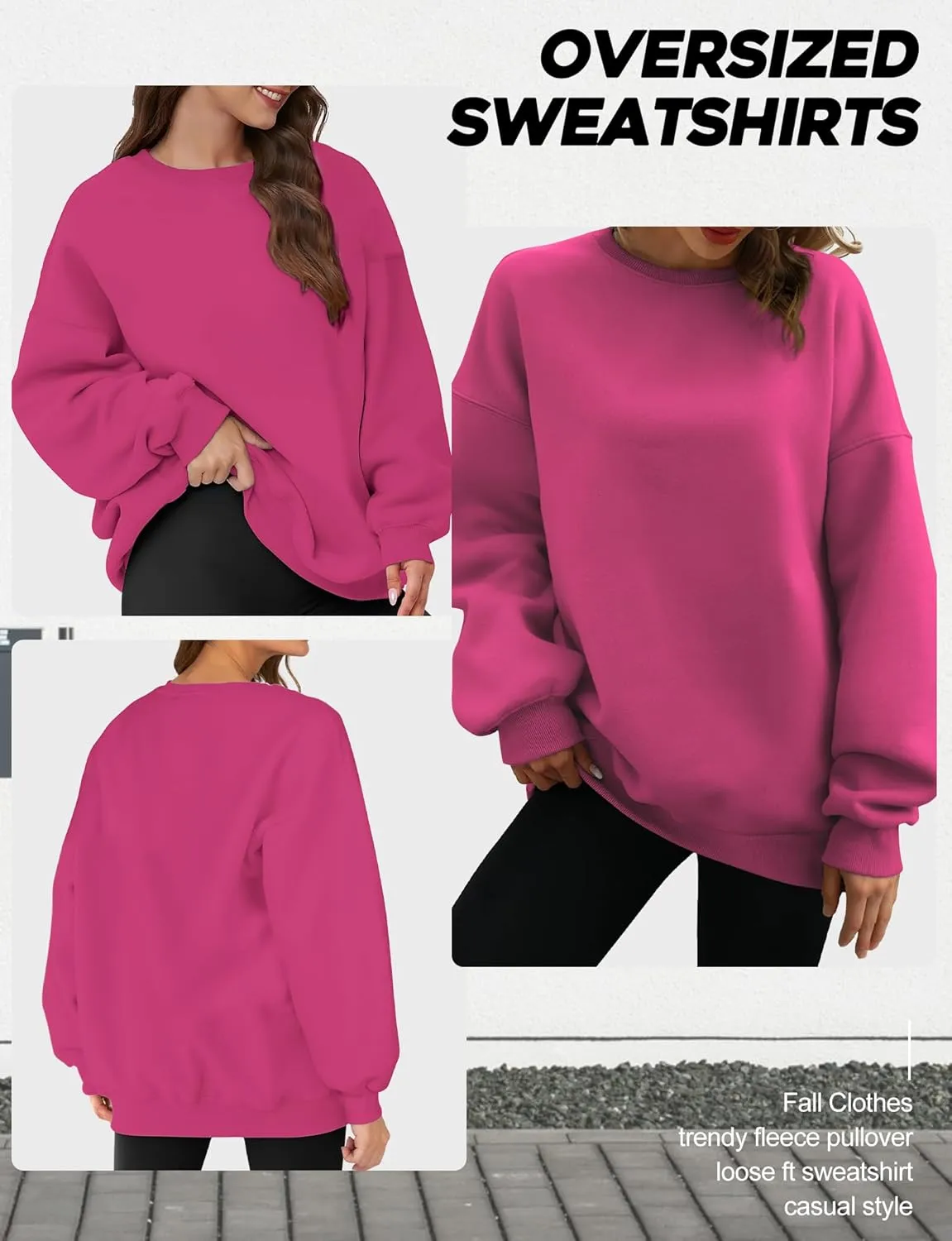 Oversized Sweatshirt for Women, Crewneck Sweatshirts Women Pullover Long Sleeves, Pullover Sweaters Casual Clothes