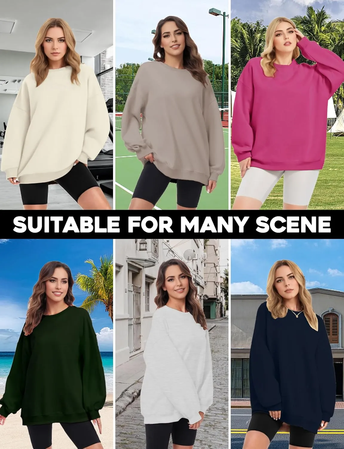 Oversized Sweatshirt for Women, Crewneck Sweatshirts Women Pullover Long Sleeves, Pullover Sweaters Casual Clothes