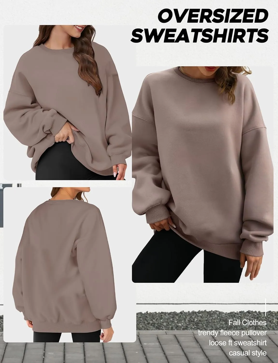 Oversized Sweatshirt for Women, Crewneck Sweatshirts Women Pullover Long Sleeves, Pullover Sweaters Casual Clothes