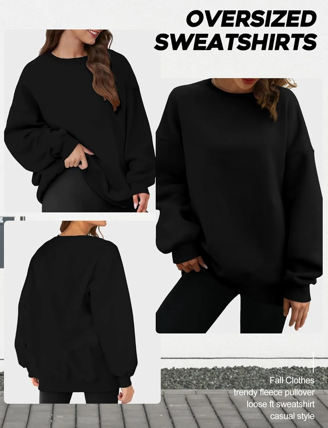 Oversized Sweatshirt for Women, Crewneck Sweatshirts Women Pullover Long Sleeves, Pullover Sweaters Casual Clothes