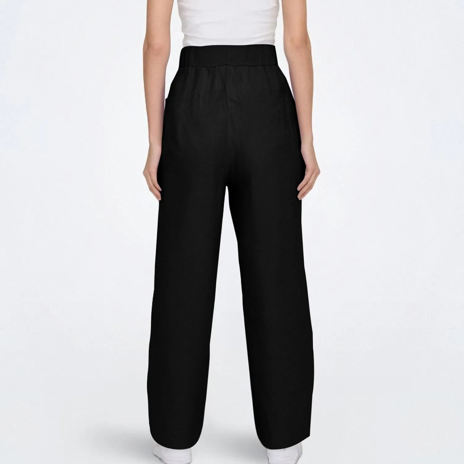 Pants for Women Beach Vacation Outfit 2025 Flowy Solid Resort Pant with Pockets Harem Cropped Summer Drawstring Slim Joggers