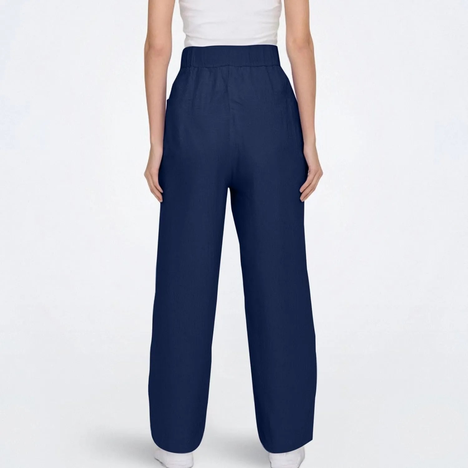 Pants for Women Beach Vacation Outfit 2025 Flowy Solid Resort Pant with Pockets Harem Cropped Summer Drawstring Slim Joggers