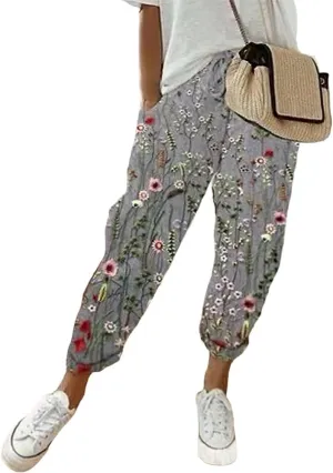 Pants for Women Beach Vacation Outfits 2025 Drawstring Casual Pants with PocketsSolid Harem Going Out Lightweight Sweatpants