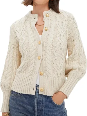 PEHMEA Womens Short Cardigan Sweaters, Soft Twist Knit Fall Winter Chunky Open Front Button Sweaters for Women