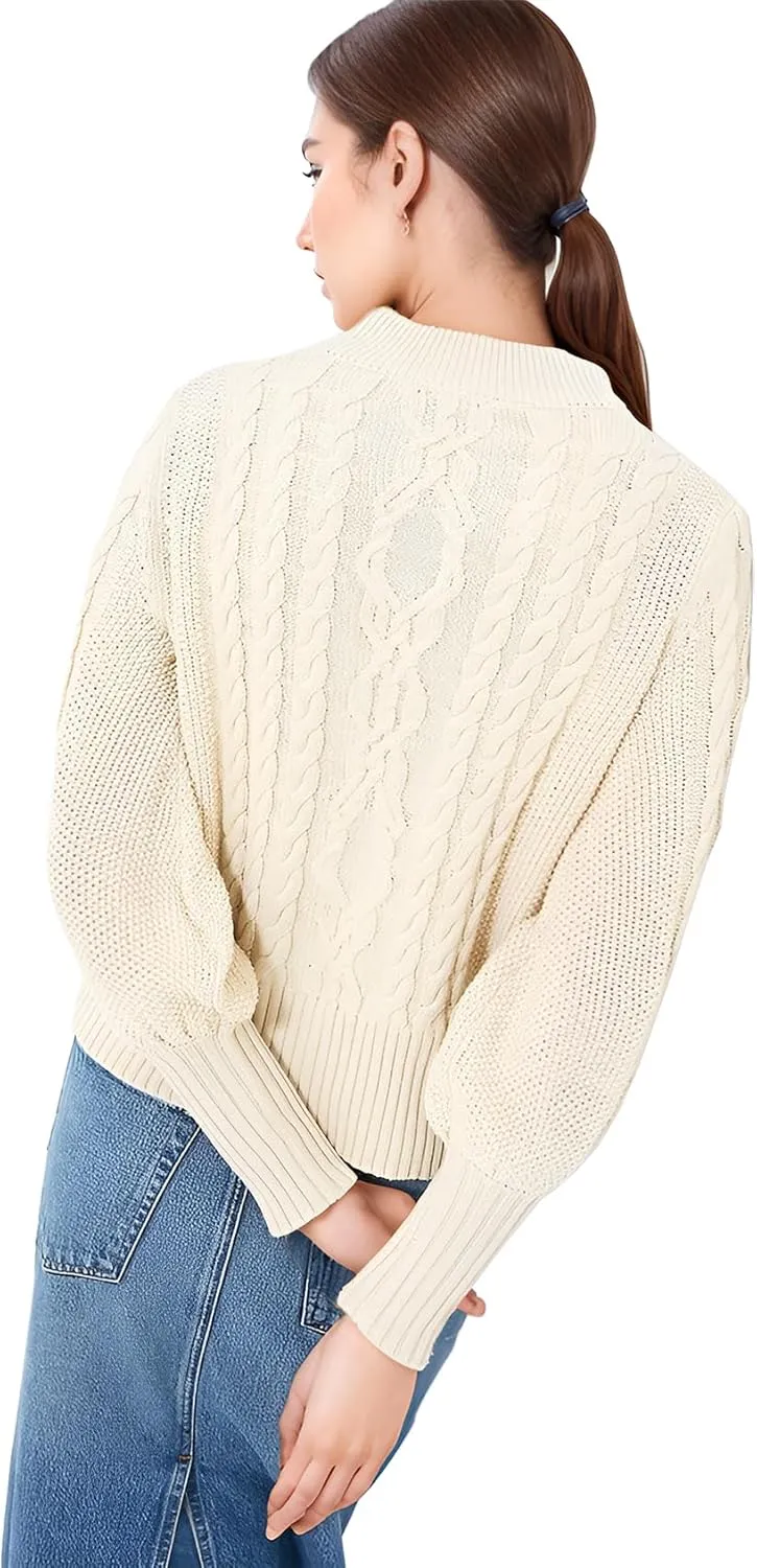 PEHMEA Womens Short Cardigan Sweaters, Soft Twist Knit Fall Winter Chunky Open Front Button Sweaters for Women