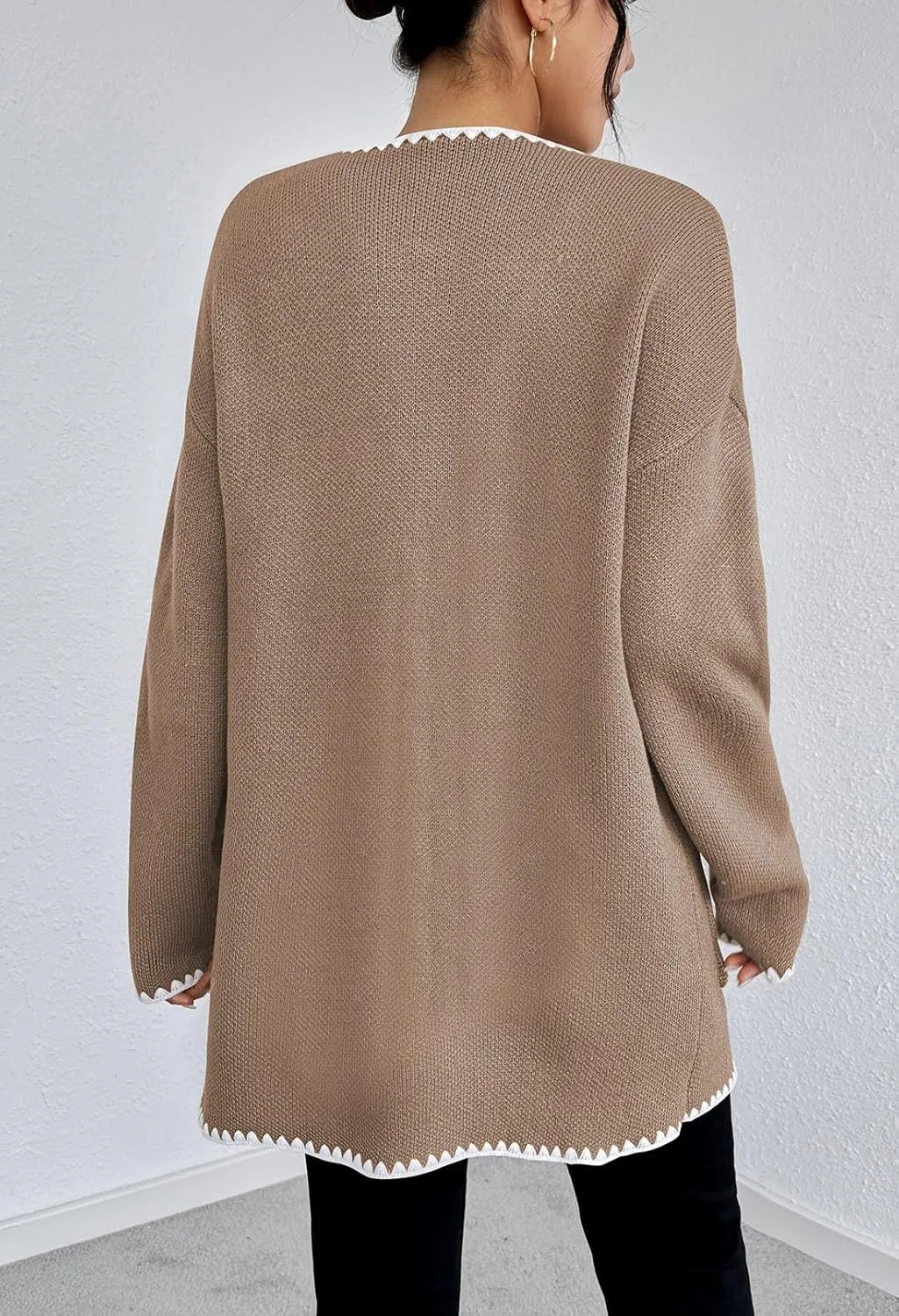 Pink Queen Oversized Long Cardigan for Women Trendy Fall Casual Open Front Long Sleeve Chunky Sweater Coat Outerwear