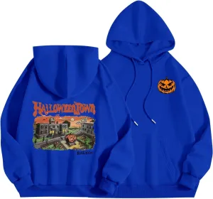 Pumpkin Farm Halloween Town Hoodies for Women Pumpkin Patch Sweatshirt Vintage Graphic Pullover Tops