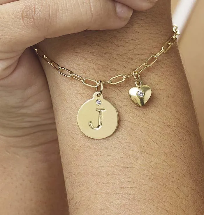 "L" Alphabet Charm With Diamond