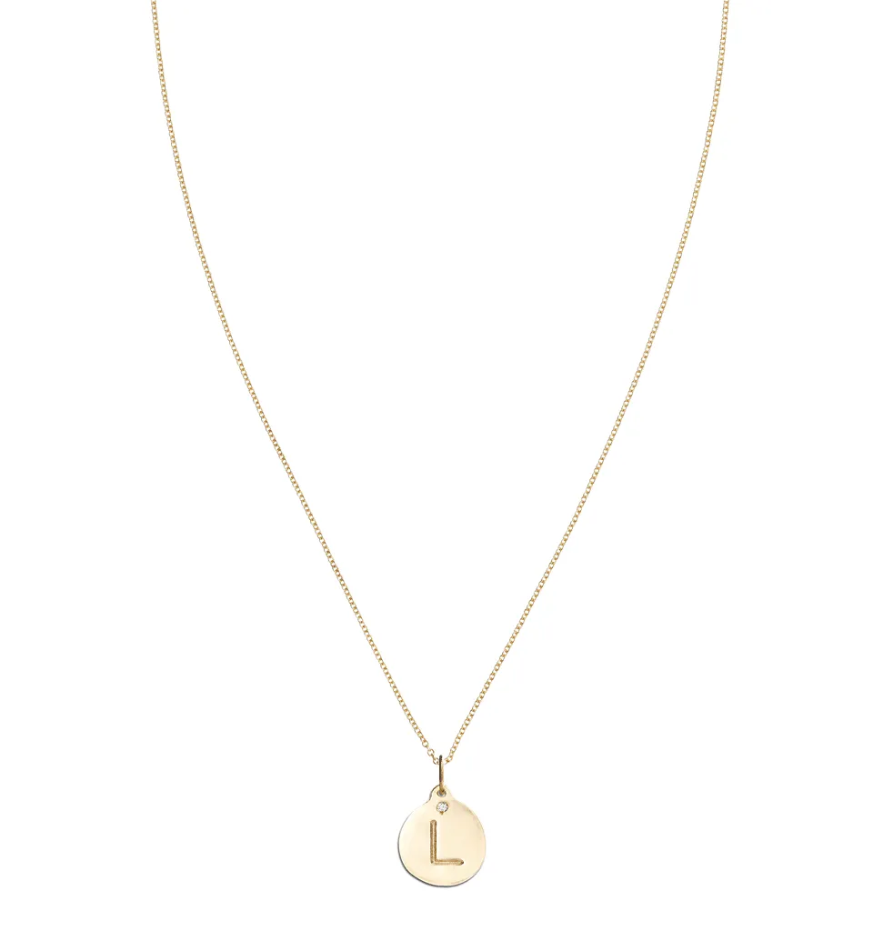"L" Alphabet Charm With Diamond