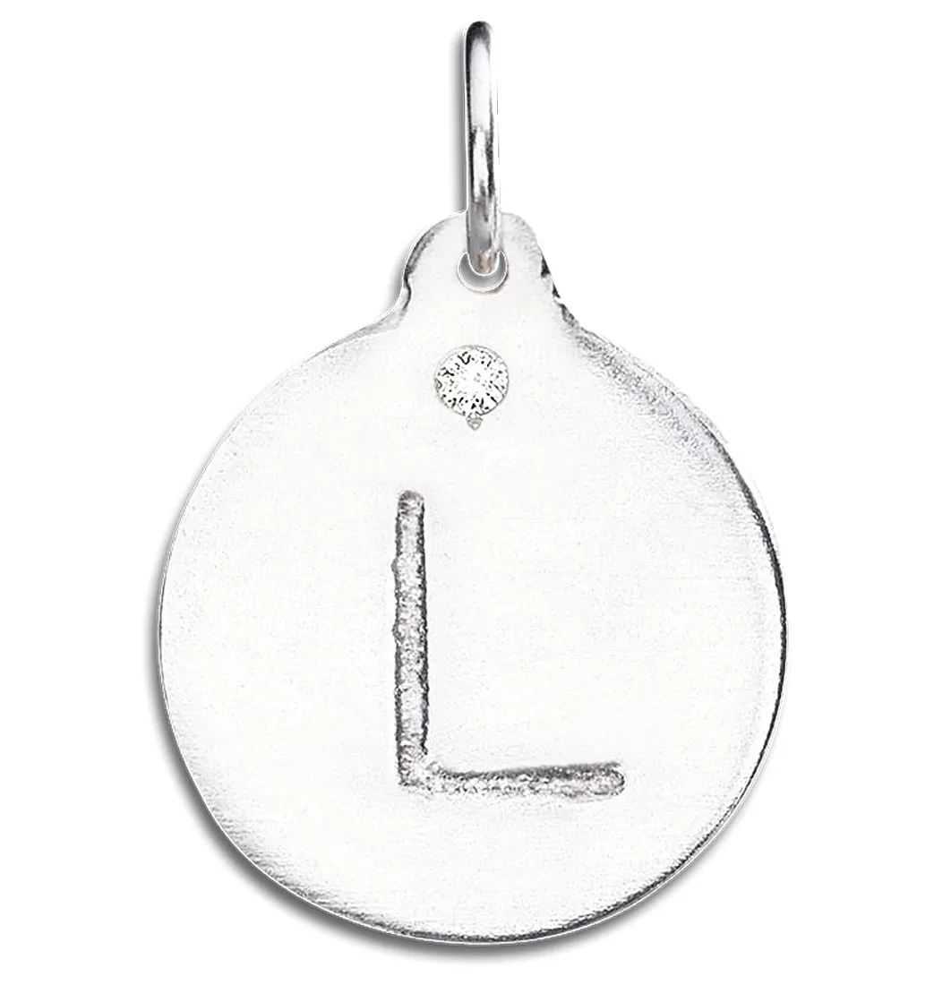 "L" Alphabet Charm With Diamond