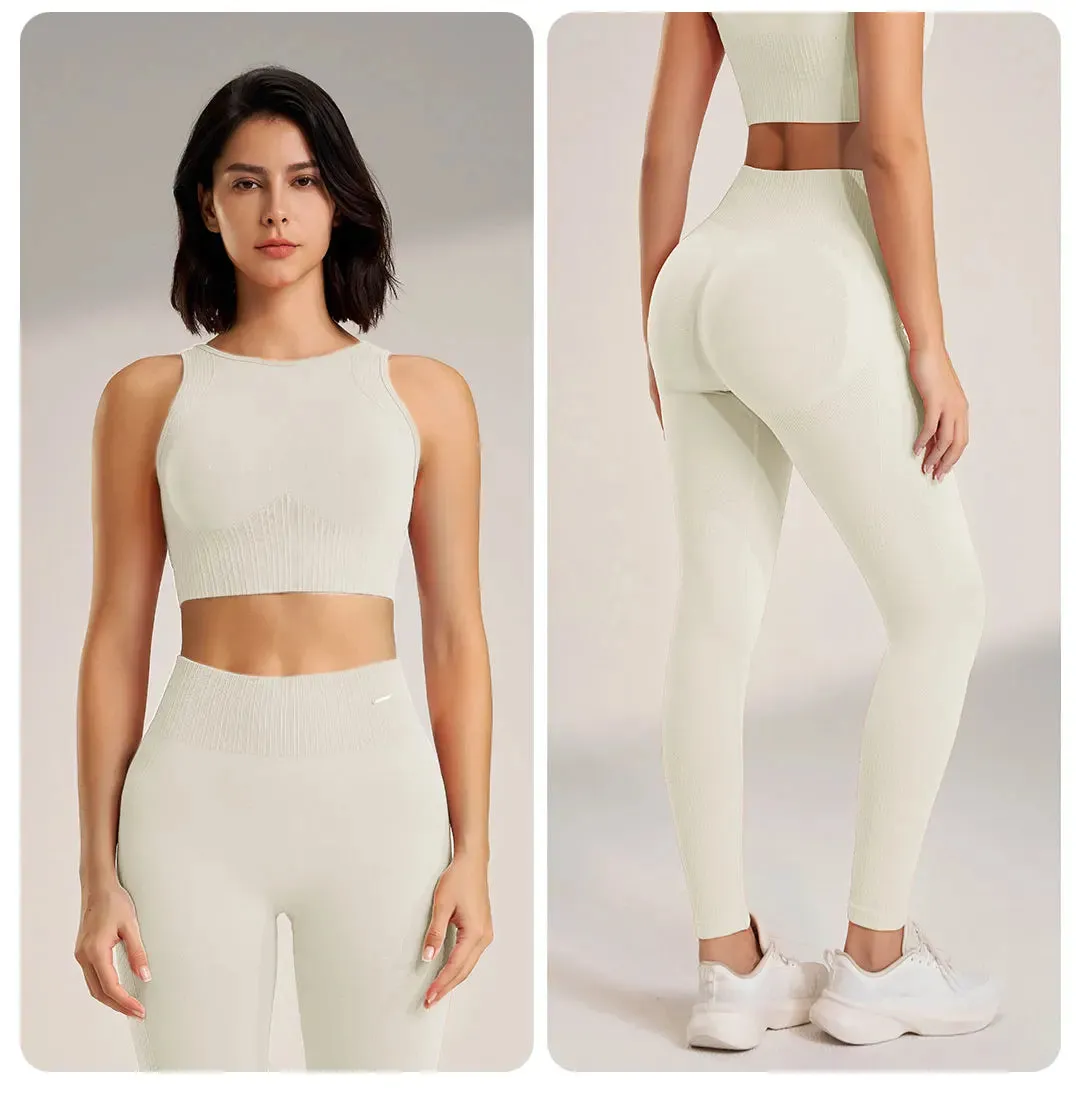 Ravyn Seamless Gym Set  Two Piece Womens Activewear Crop Top & High Waisted Leggings