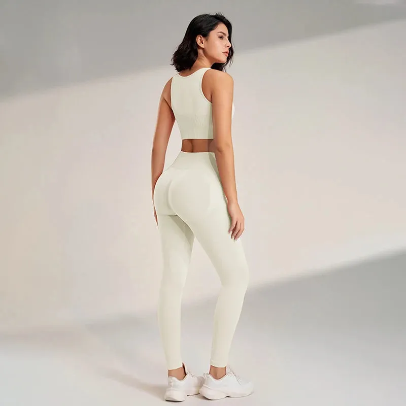 Ravyn Seamless Gym Set  Two Piece Womens Activewear Crop Top & High Waisted Leggings