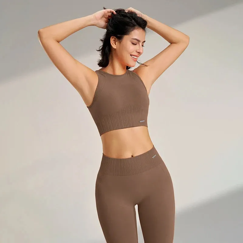 Ravyn Seamless Gym Set  Two Piece Womens Activewear Crop Top & High Waisted Leggings