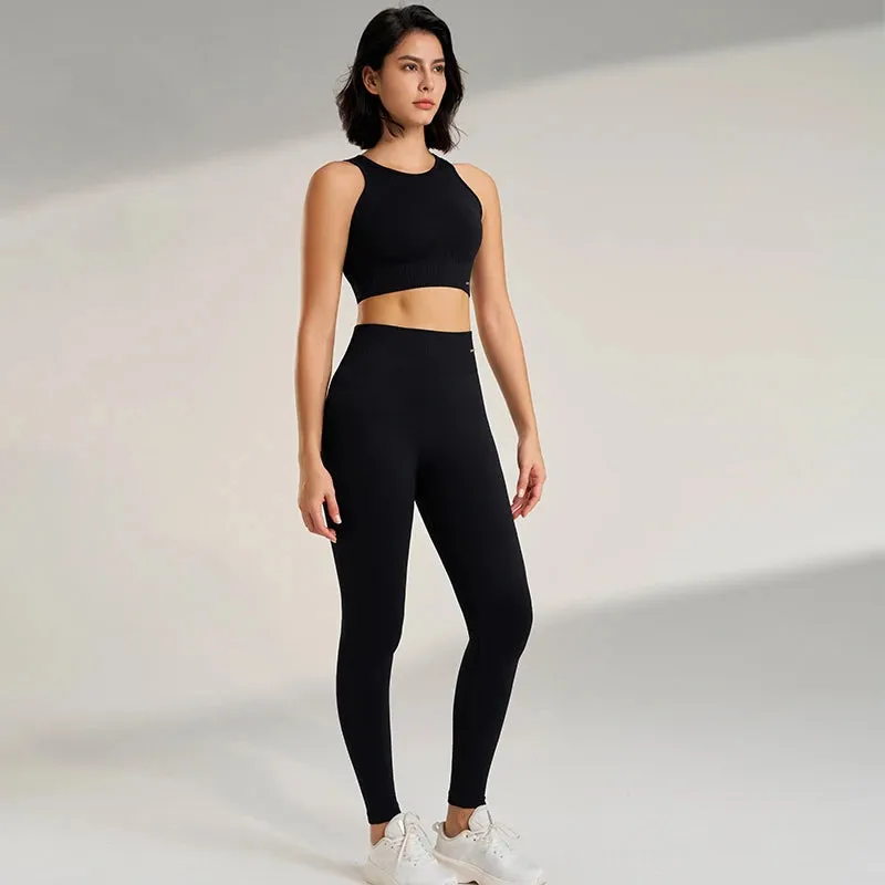 Ravyn Seamless Gym Set  Two Piece Womens Activewear Crop Top & High Waisted Leggings